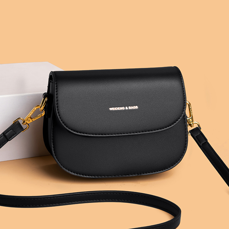 简约百搭单肩斜挎软皮中年女士包