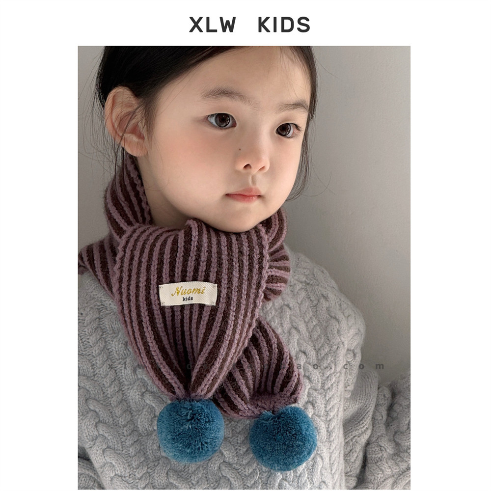 2025秋冬设计感小众条纹撞色儿童围巾男女宝宝防寒保暖加厚围脖潮,童装/婴儿装/亲子装,围巾,淘宝优惠券,粉丝福利购,淘宝优惠卷