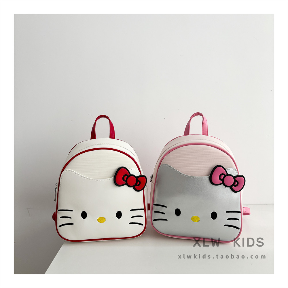 ins风小猫咪儿童双肩包可爱幼儿园宝宝书包女童时尚出游皮质背包