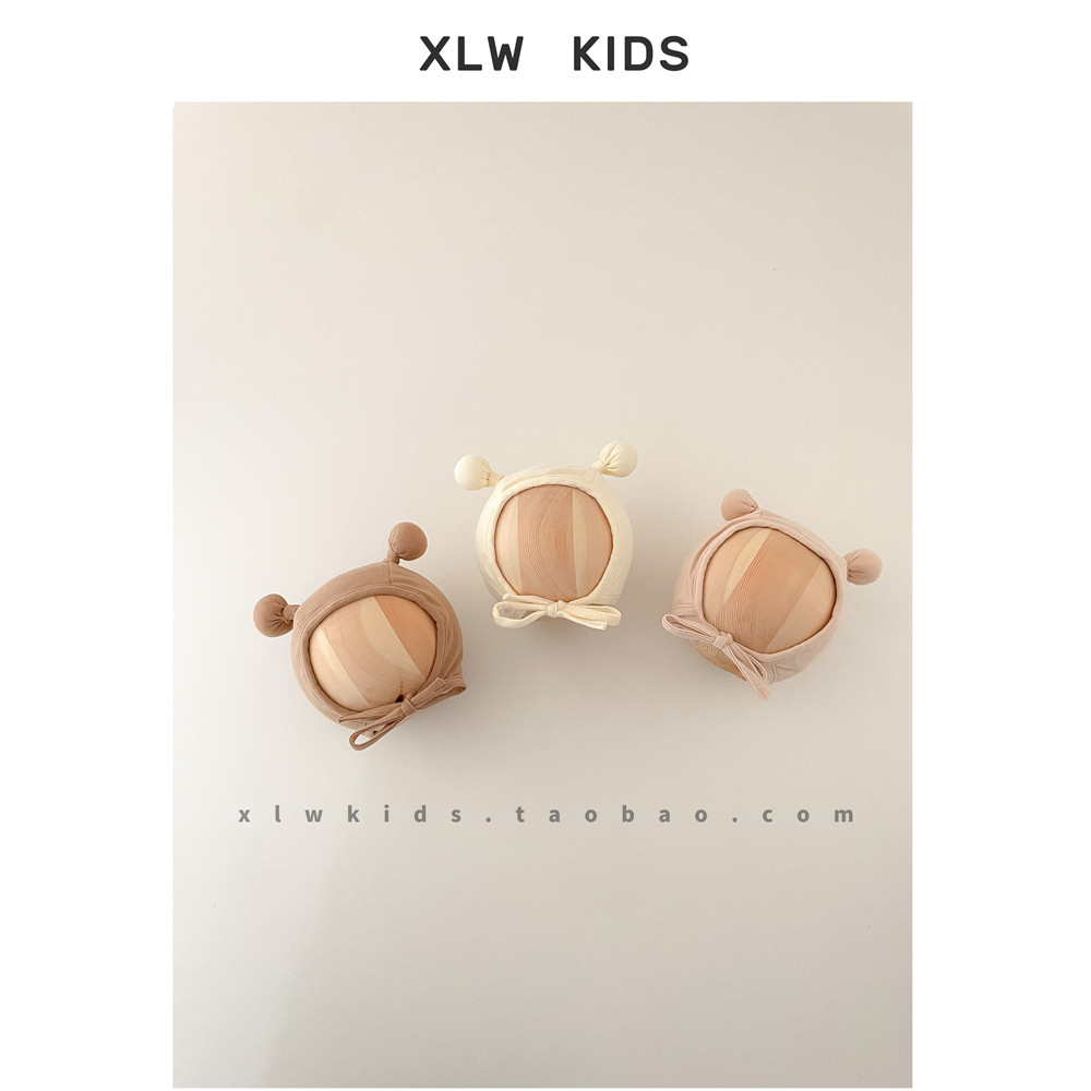 ins婴儿帽子可爱立体双球宝宝系带婴幼儿春秋季保暖新生护耳胎帽,童装/婴儿装/亲子装,帽子,淘宝优惠券,粉丝福利购,淘宝优惠卷