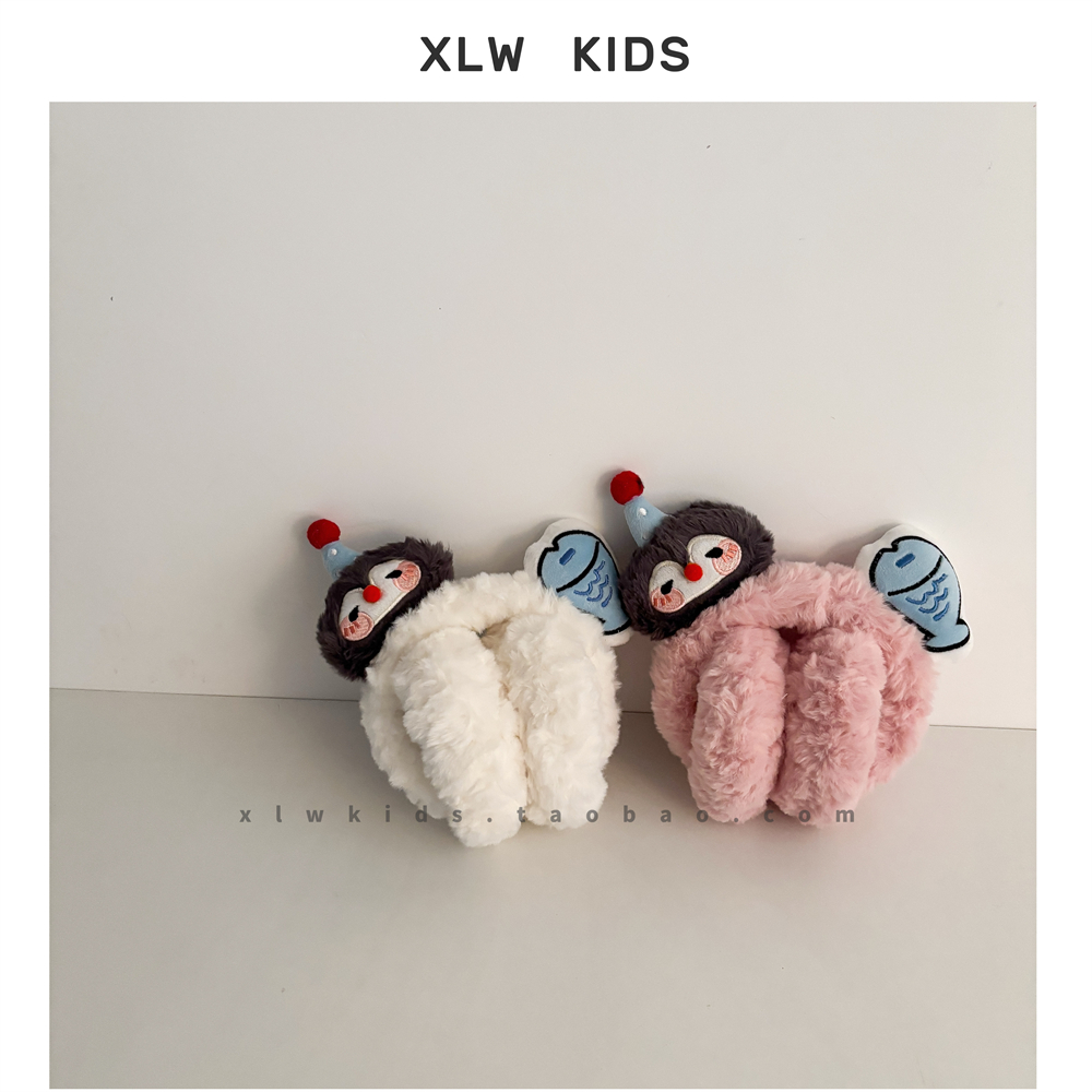 儿童毛绒卡通耳暖秋冬可爱企鹅