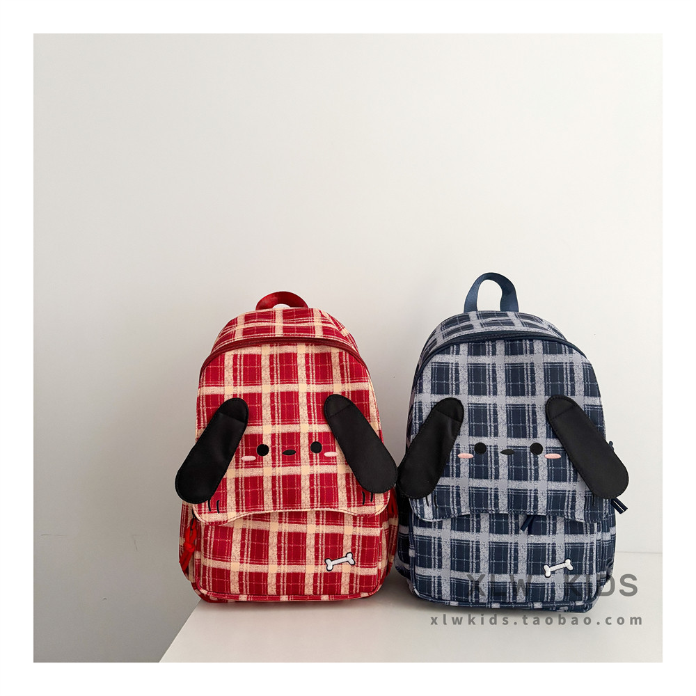 韩系高颜值复古风格条纹儿童双肩包卡通小狗男女童背包幼儿园书包