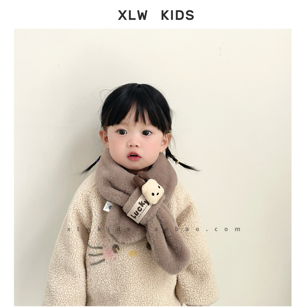 儿童围巾防风保暖毛绒可爱