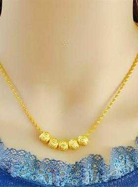 爱心玫瑰金色项链女吊坠沙金首饰