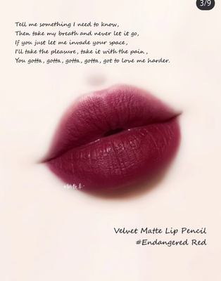 乌梅子酱~n家～唇膏笔口红笔 ENDANGERED RED 橄榄皮天菜色 高级