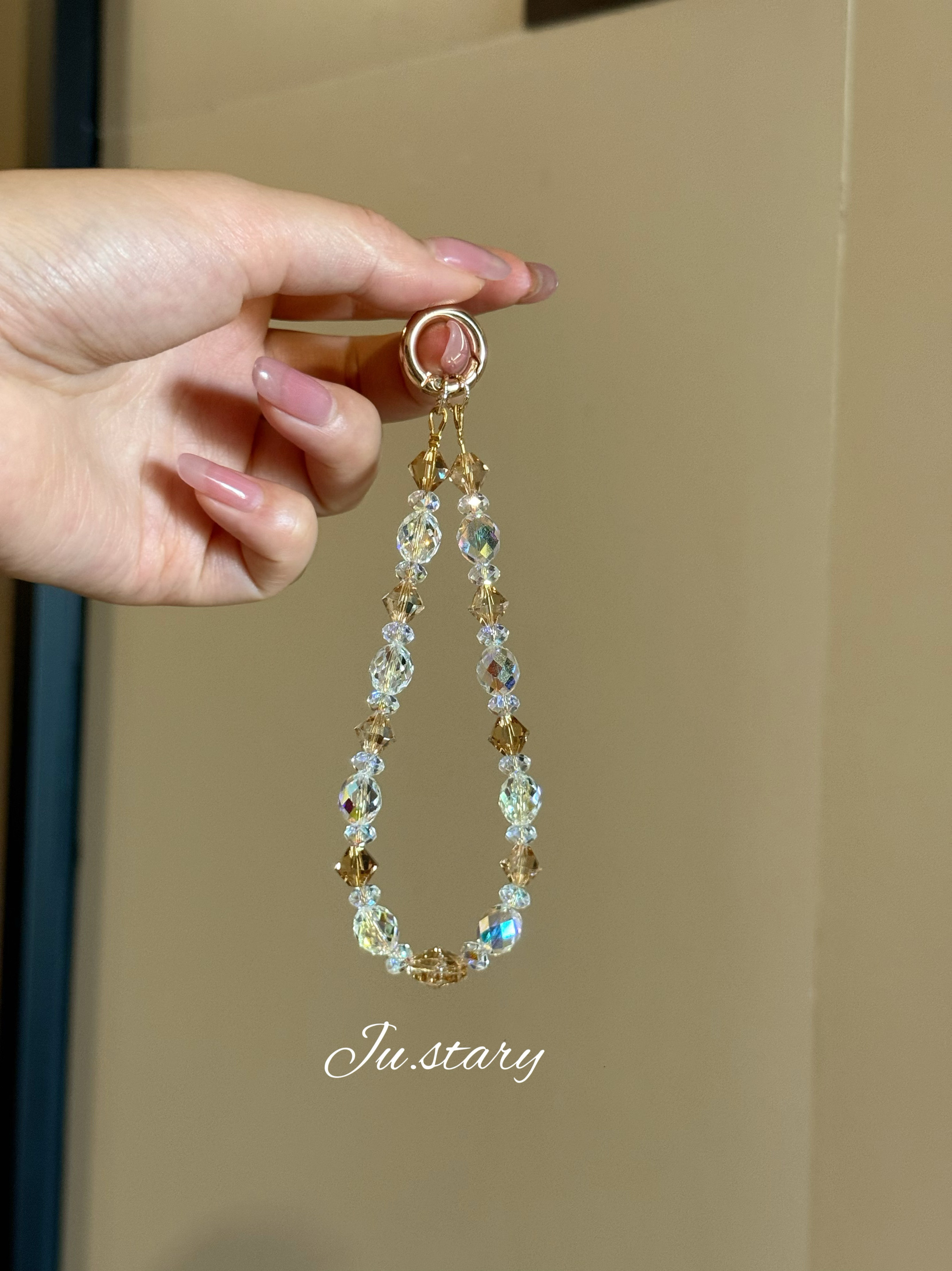 施华洛水晶招财串珠手提链手腕短挂绳手机链汽车钥匙扣包包挂件