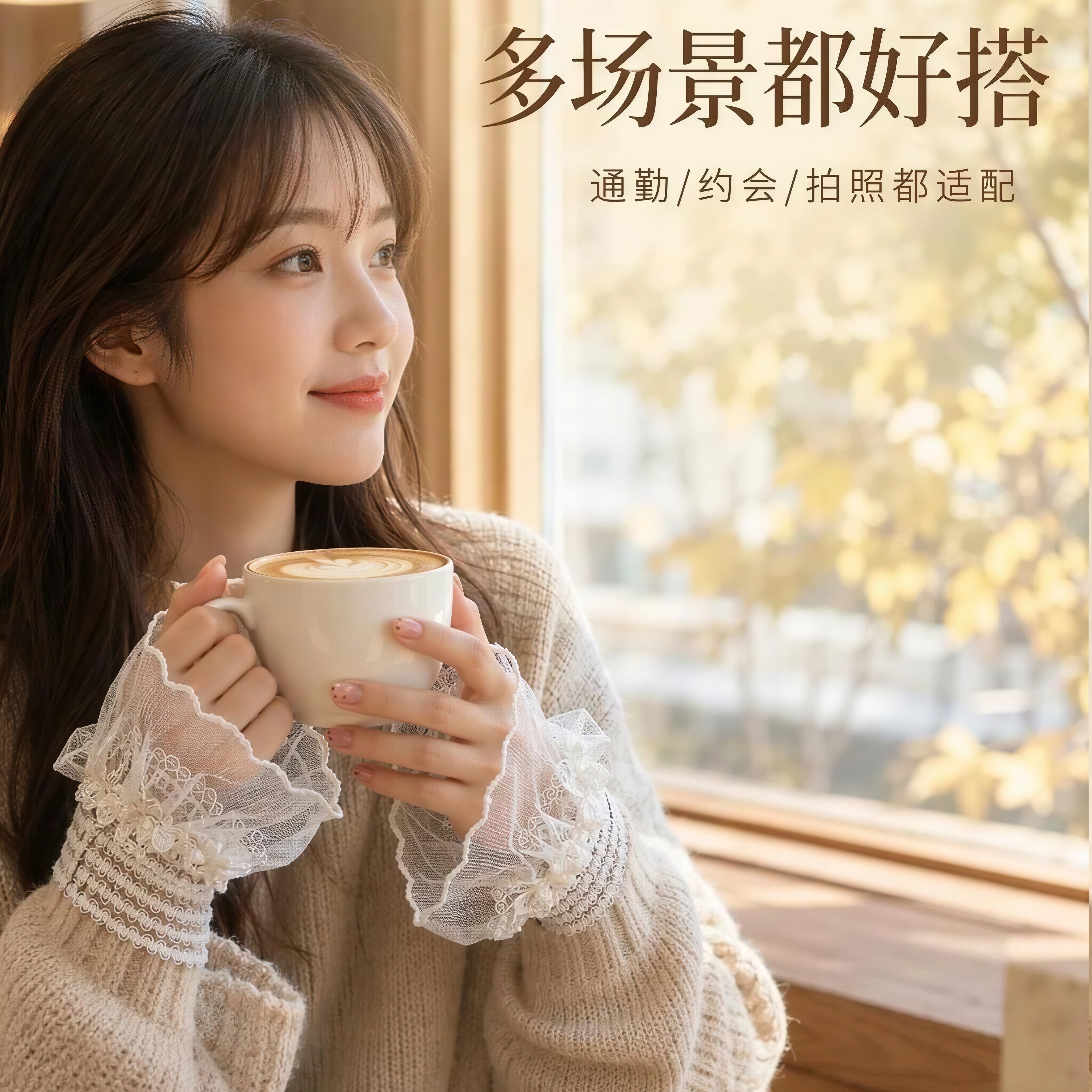 法式蕾丝手套女白色镂空蝴蝶透气防晒拍照时尚假袖口通勤毛衣搭配图片