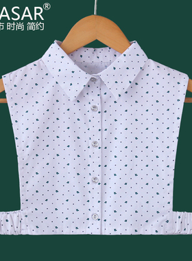 Quasar韩版新款可爱春秋衬衫假衣领女士印花百搭春季装饰假领子