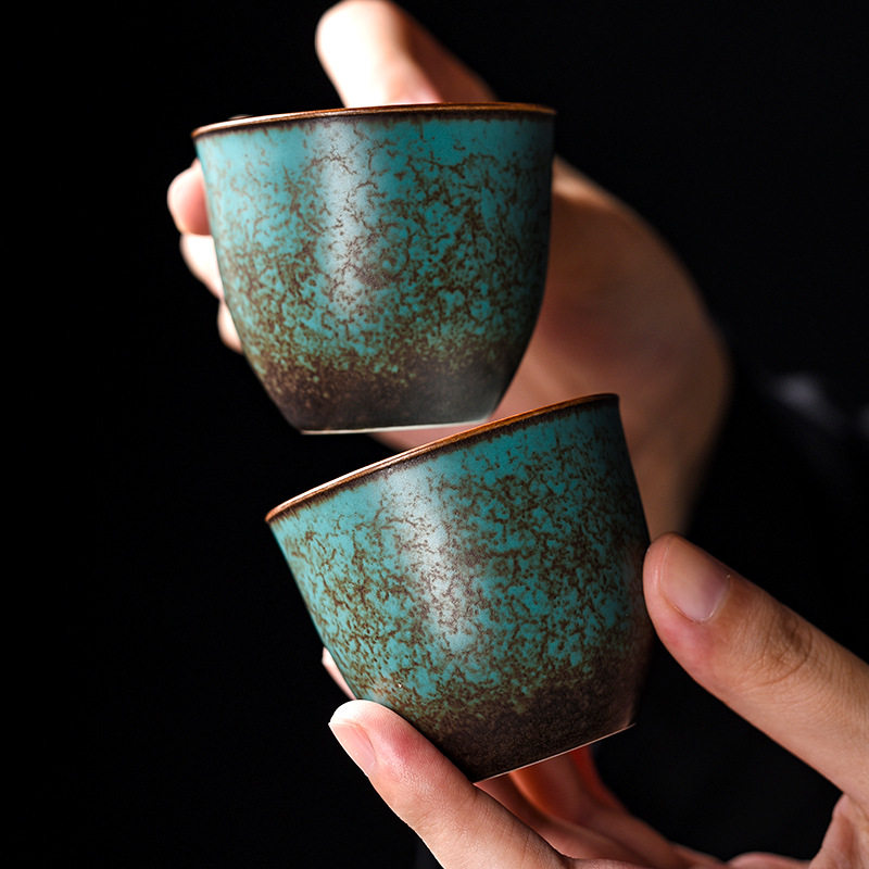 创意复古玛瑙绿茶陶瓷品茗杯茶杯