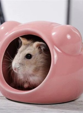 陶瓷仓鼠金丝熊降温屋装饰摆件