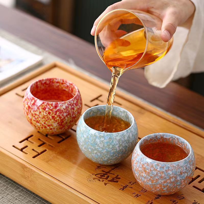 陶瓷日式樱花建盏功夫茶具主人杯创意单杯茶杯茶盏品茗杯活动礼品