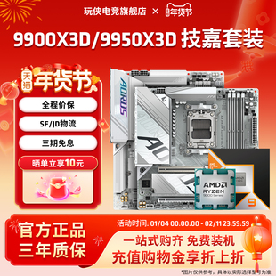 AMD锐龙9900X3D/9950X3D 技嘉B650M/B850M/X870E冰雕猎鹰主板套装