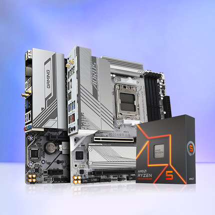 AMD锐龙R5 7600X盒装搭技嘉B650M魔鹰小雕冰雕电竞雕主板CPU套装