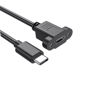 type-c公对母延长带耳朵可固定数据信号连接转接线螺母丝USB3.1口