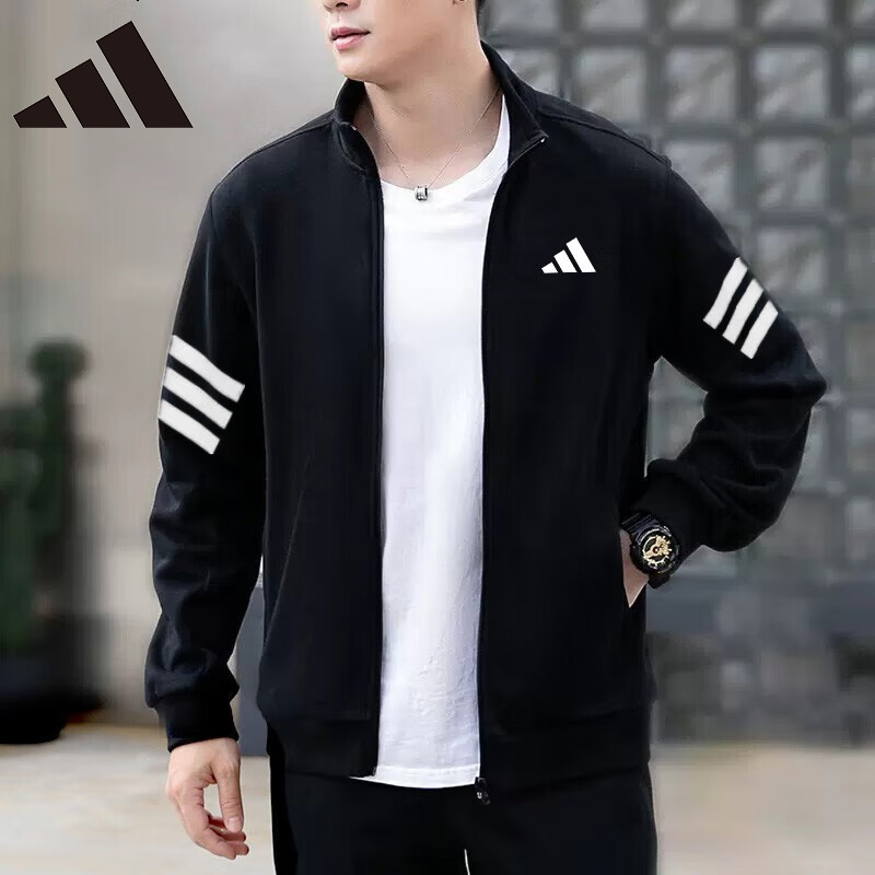 阿迪达斯夹克男装2025秋季新款立领运动服休闲宽松梭织外套JD4885