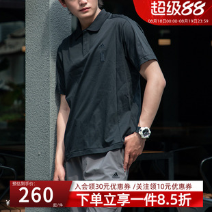 休闲短袖 阿迪达斯男装 舒适纯棉运动POLO衫 2025夏季 T恤JE6665 新款