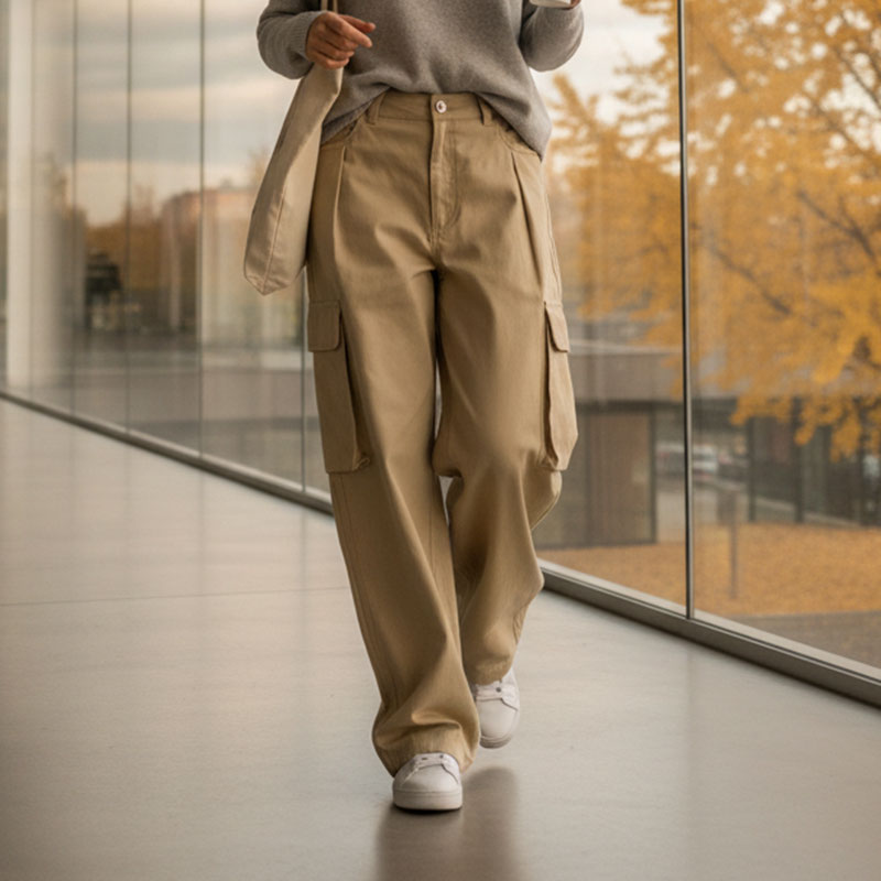 阿迪达斯三叶草女裤2025秋季新款工装风宽松收口运动裤时尚阔腿裤