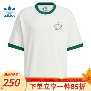 新款 阿迪达斯三叶草短袖 2025秋季 女装 舒适纯棉情侣T恤JP1414 男装