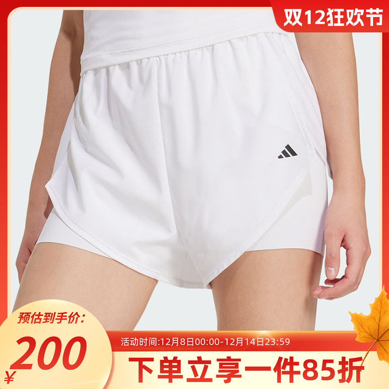 阿迪达斯女款二合一健身短裤