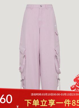阿迪达斯三叶草女装2026春季新款MULTI-PKT PANTS 牛仔宽松运动裤