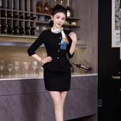 ktv公主服套装 酒吧服务员工作服足疗技师工装 包臀dj空姐制服秋冬
