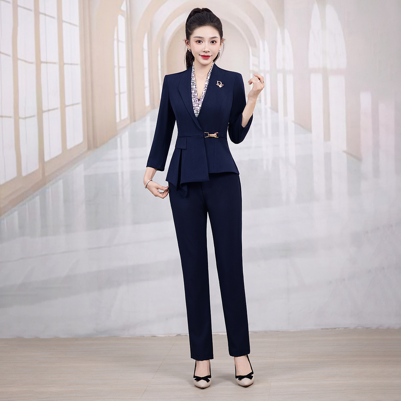 ktv公主工作服套装裤装酒吧夜场dj夜总会新款服务员工装秋冬款女