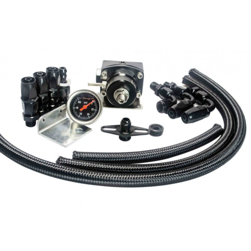 ae style 7mgte mkiii 全黑燃油压力调节器带商标油管接头套装