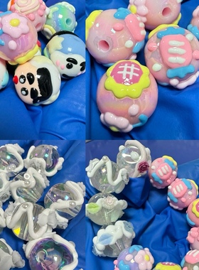 【发十个】纯原韩国单.出口结余.DIY立体卡通串珠手链项链工具包