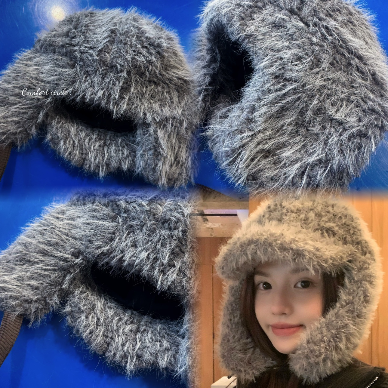 兔绒飞行帽加厚保暖护耳帽