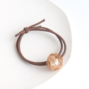 发圈网红森系镂空百搭头绳双层简约高马尾橡皮筋几何少女发绳头饰