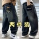 男孩加绒长裤 男童牛仔裤 潮 儿童加绒裤 子中大童冬季 秋冬款 2025新款