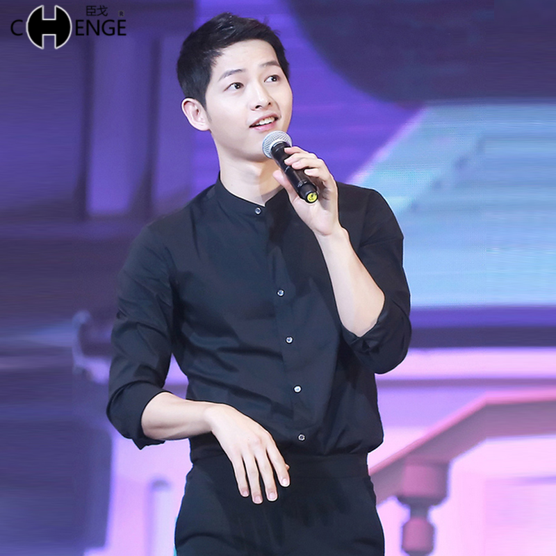 宋仲基TFBOYS同款時尚襯衣明星同款純色立領長袖男士襯衫在類目 男裝, 襯衫中 - 來自Buy2taobao.com提供專業的淘寶代購服務