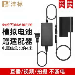 S5M2X GH6 G9M2直播供电GH5S单反DMW BLF19E假电池外接电源适用松下DMC BLK22模拟外接电源 沣标DMW