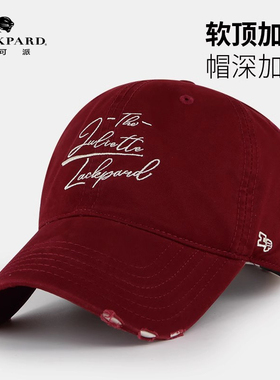 lackpard新款红色男士秋冬棒球帽高顶鸭舌帽女宽帽檐加长帽檐帽子