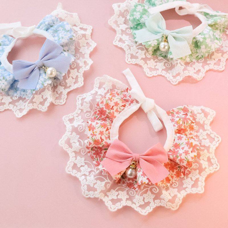 ins特价跨境亚马逊宠物项圈小猫咪狗口水巾饰品蕾丝碎花朵蝴蝶结,宠物/宠物食品及用品,项圈/肩带,淘宝优惠券,粉丝福利购,淘宝优惠卷