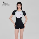 连体泳衣女款 平角专业竞速游泳馆专用2025新款 保守显瘦遮肚游泳装