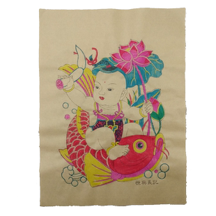 中国风杨家埠木版年画木板年画工艺品客厅书房装饰画娃娃童子年画