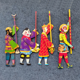 木质皮影戏木偶戏单手操作皮影戏西游记人物儿童玩具旅游纪念品