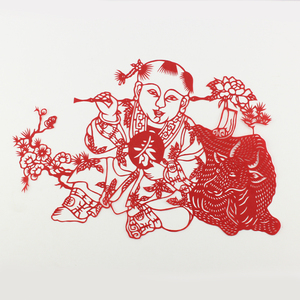 中国风工艺品手工剪纸窗花杨柳青年画剪纸画幼儿学校装饰吉祥娃娃