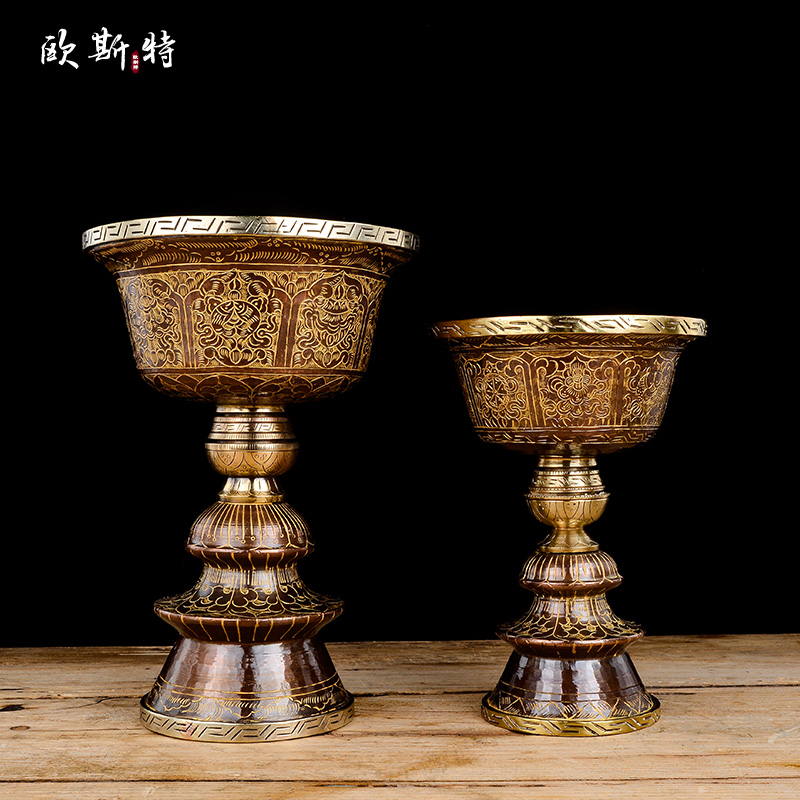 欧斯特酥油灯尼泊尔紫铜雕花