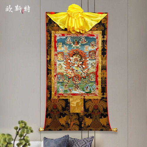 矿物颜料唐卡玄关装饰挂画