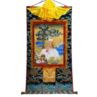 和气四瑞矿物颜料唐卡家用墙壁玄关和睦四瑞装饰挂画 现货