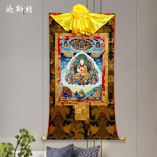 玄关装饰挂画矿物颜料唐卡