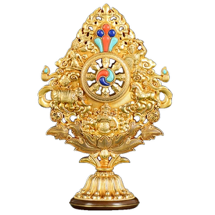 欧斯特 轮王七政宝摆件 家用供品金轮 宝家居室内八宝物摩尼宝