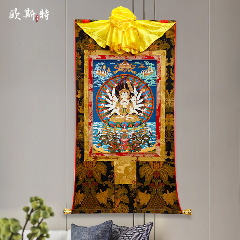 玄关装饰挂画矿物颜料唐卡