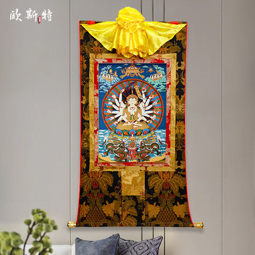玄关装饰挂画矿物颜料唐卡