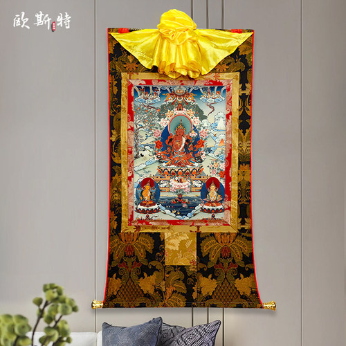 矿物颜料唐卡玄关装饰挂画