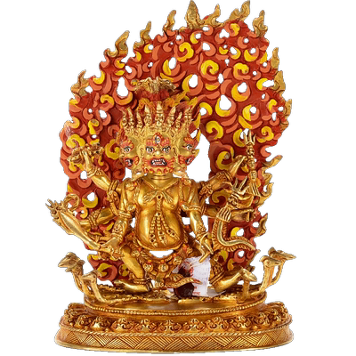 尼泊尔手工铜鎏金马头金刚7寸