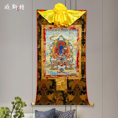 玄关装饰挂画手工装裱矿物唐卡
