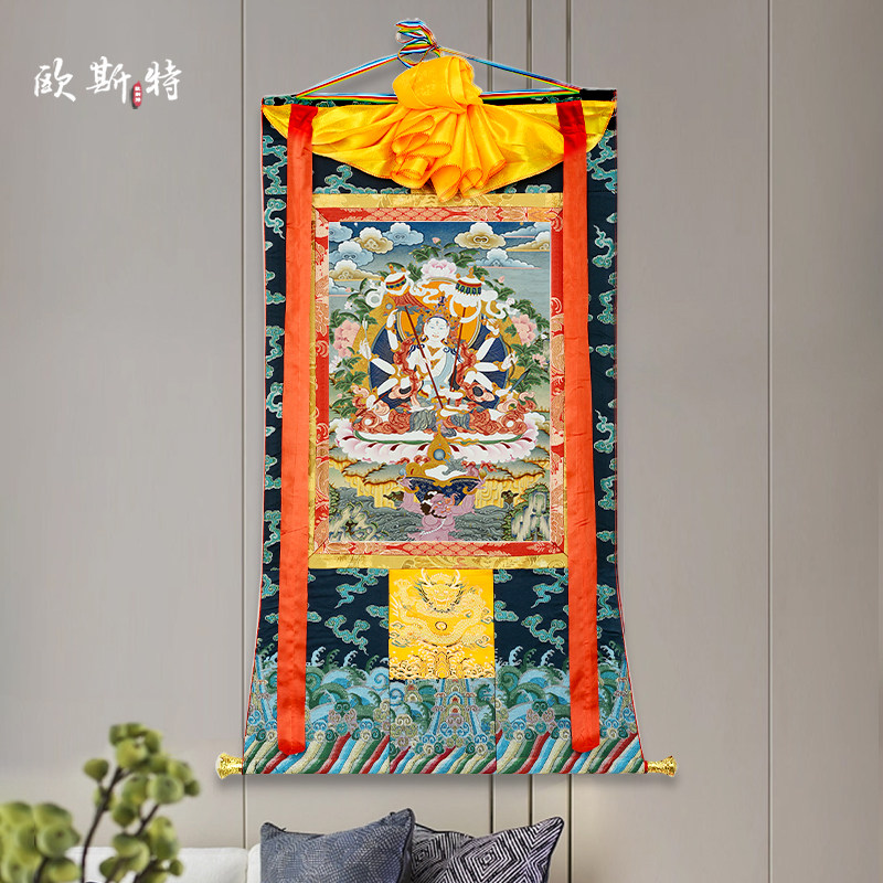 欧斯特郎迦玛矿物颜料唐卡家用尊胜佛母墙壁玄关装饰挂画现货